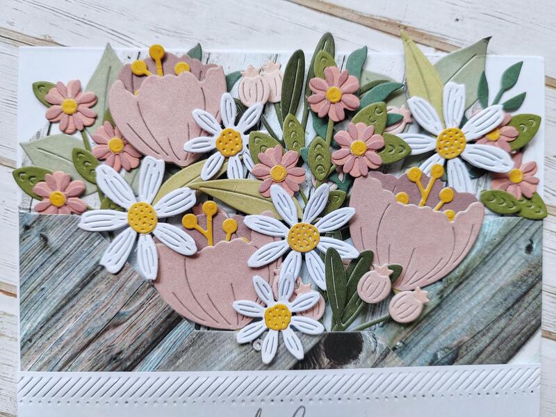 Přání ruční výroba - Gratulujeme novomanželům - Květiny 2 - 1 ks