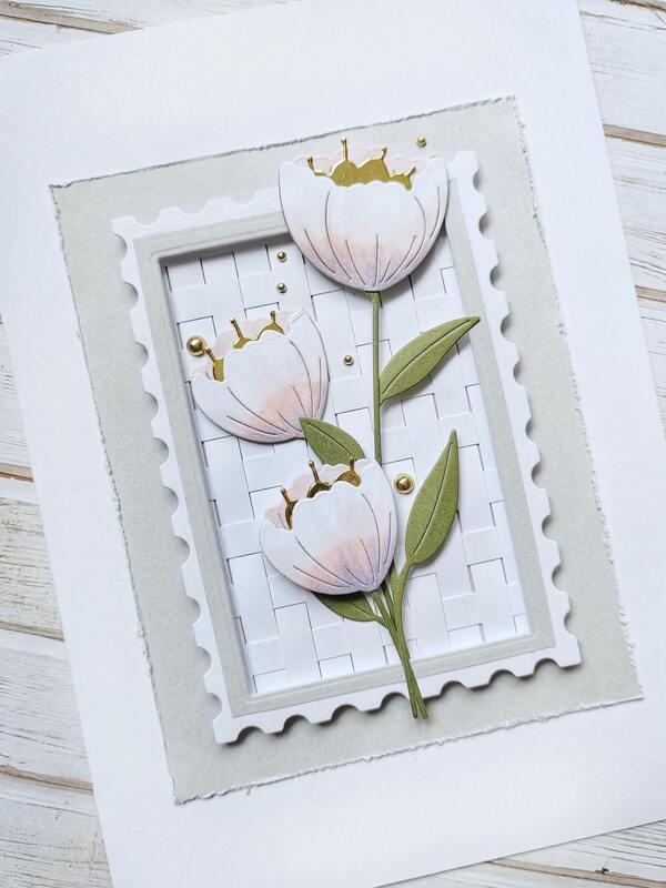 Přání ruční výroba -  Květiny světle růžové - pastelové - 1 ks