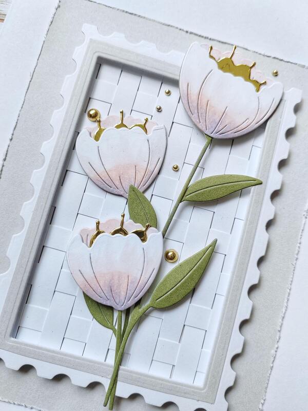 Přání ruční výroba -  Květiny světle růžové - pastelové - 1 ks