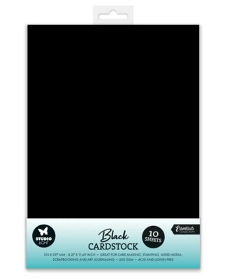 Černé papíry Studio Light 250g - sada 10 listů