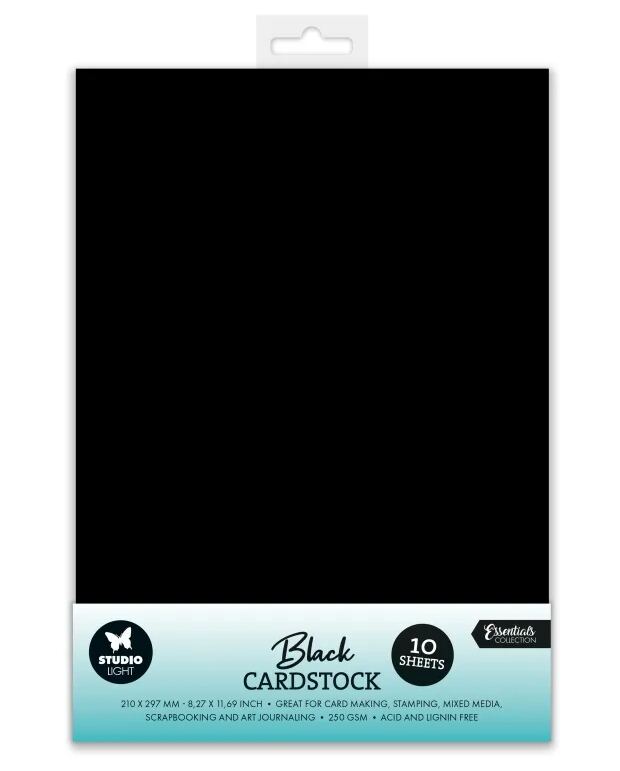 Černé papíry Studio Light 250g - sada 10 listů