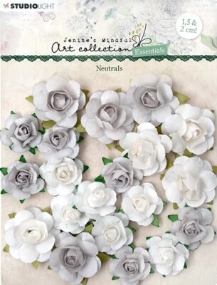 Papírové květiny Studio Light - neutral - balení 20 ks