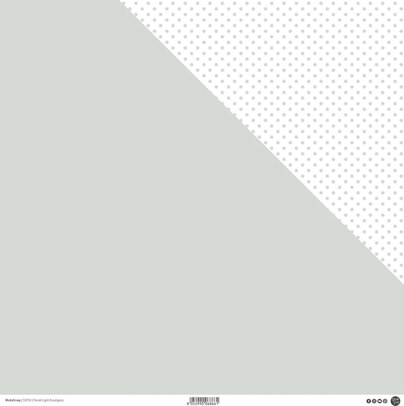 Oboustranně potištěný papír MODA SCRAP 12x12" - Pastel Light Eucalyptus - 1 ks