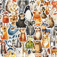 Papírové samolepky akvarelová zvířátka - sada 25 ks