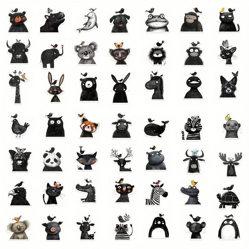 Papírové samolepky zvířátka perokresba - sada 25 ks