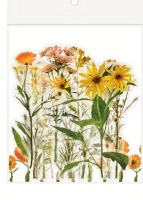 Průhledné samolepky "žluté květiny" - sada 20 ks