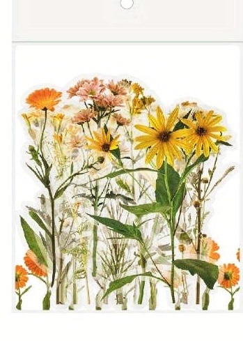 Průhledné samolepky "žluté květiny"