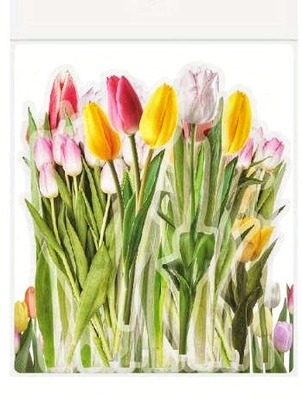 Průhledné samolepky "tulipány" - sada 20 ks