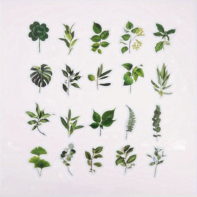 Průhledné samolepky "zeleň" - sada 20 ks