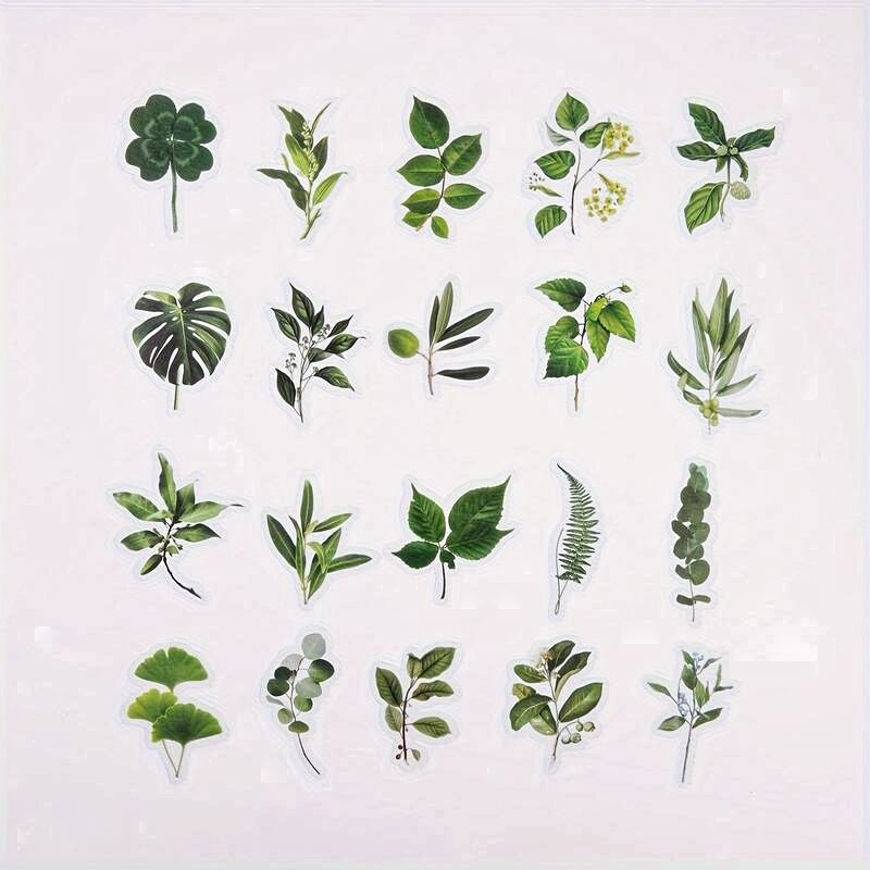 Průhledné samolepky "zeleň" - sada 20 ks