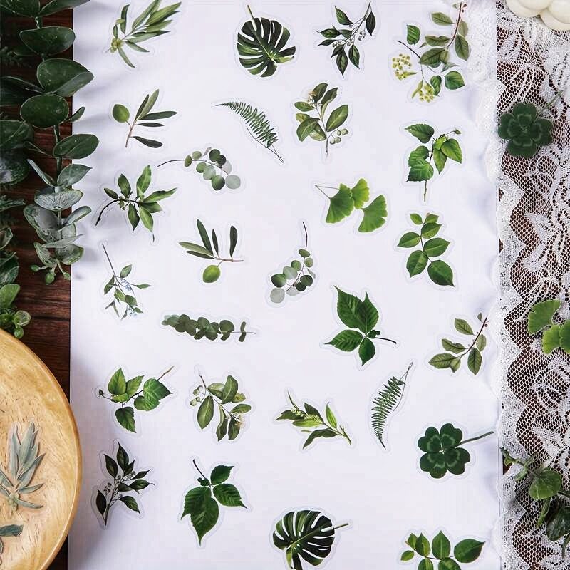 Průhledné samolepky "zeleň" - sada 20 ks