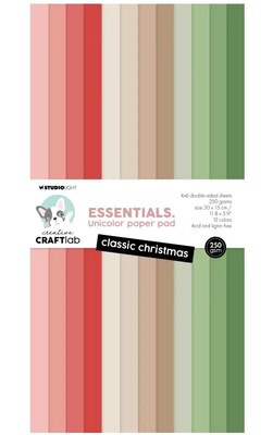 Barevné papíry 30 x 15 cm - Studio Light - Classic Christmas - sada 24 listů