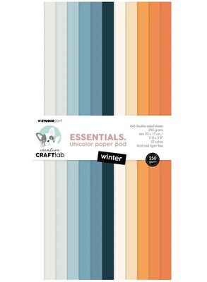 Barevné papíry 30 x 15 cm - Studio Light - Winter - sada 24 listů