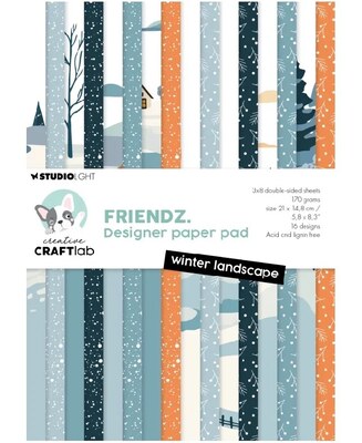 Scrapbookové papíry A5 - Studio Light - Zima - sada 24 listů