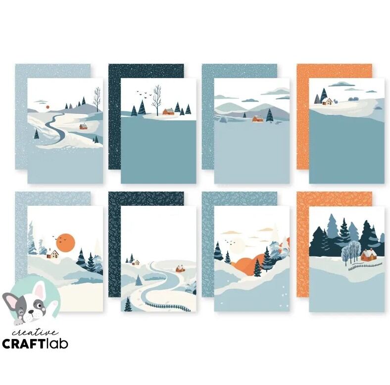 Scrapbookové papíry A5 - Studio Light - Zima - sada 24 listů