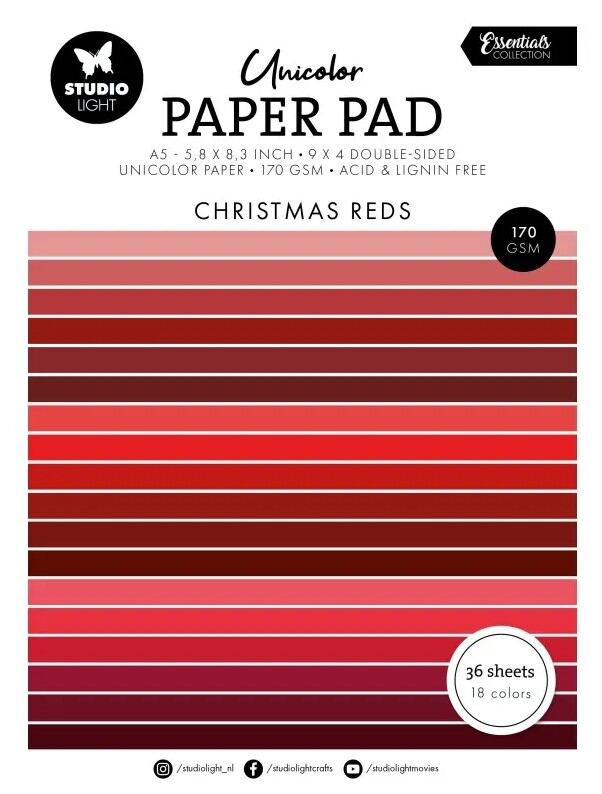 Barevné papíry A5 - Studio Light - červené - sada 24 listů
