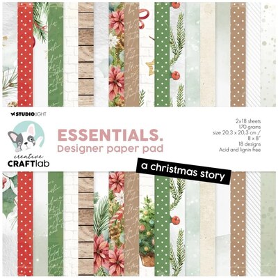 Potištěné papíry 20,3 x 20,3 cm - Studio Light - Classic Christmas - sada 36 listů