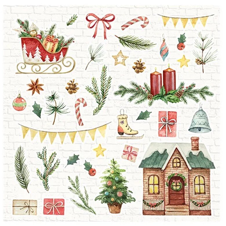 Potištěné papíry 20,3 x 20,3 cm - Studio Light - Classic Christmas - sada 36 listů