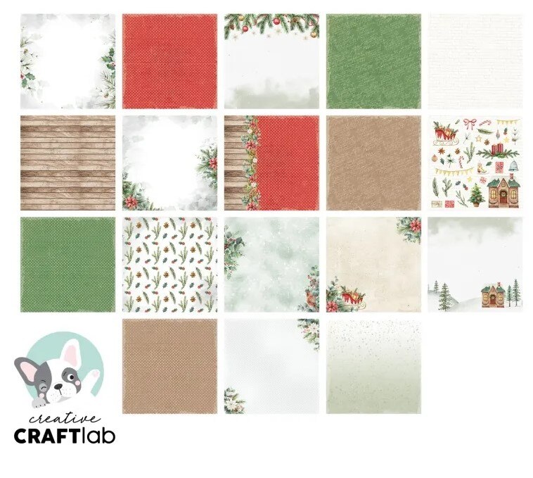 Potištěné papíry 20,3 x 20,3 cm - Studio Light - Classic Christmas - sada 36 listů