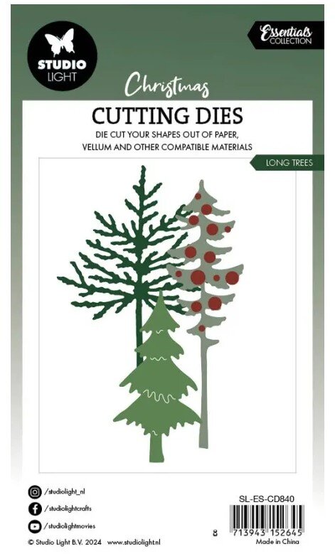 Vyřezávací šablony Studio Light - jehličnany - sada 3 ks