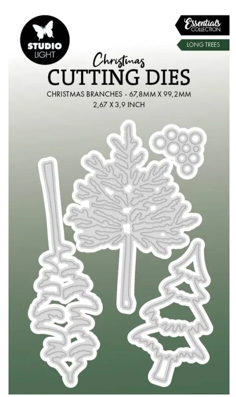 Vyřezávací šablony Studio Light - jehličnany - sada 3 ks