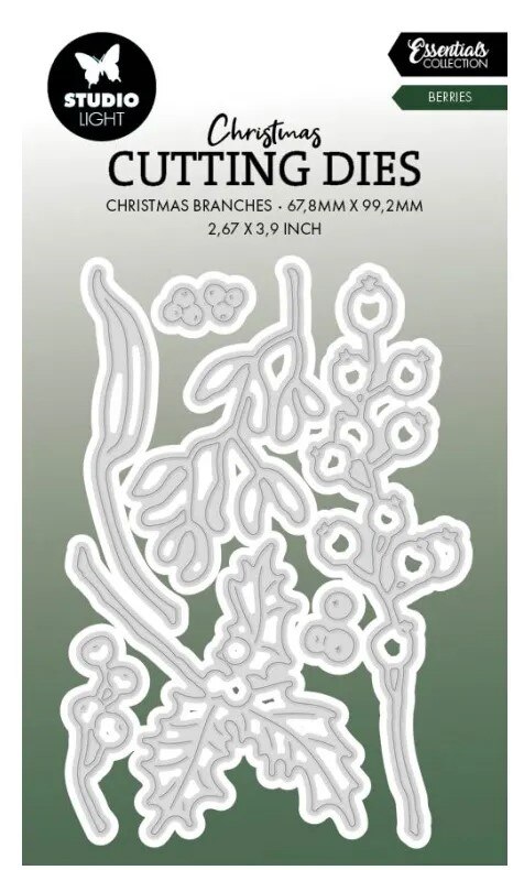 Vyřezávací šablony Studio Light - zimní bobule - sada 6 ks