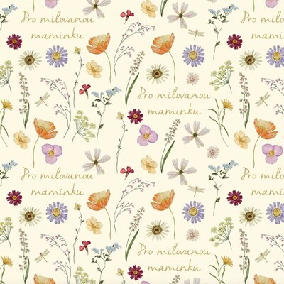 Balicí papír 70 x 100 cm - 125 g/m2 - Milované mamince - 1 arch