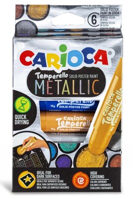 Temperové barvy CARIOCA Metallic - sada 6 ks Temperové barvy CARIOCA Metallic - sada 6 ks