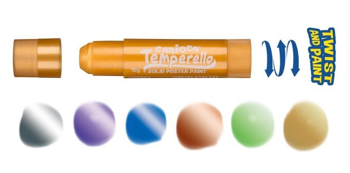 Temperové barvy CARIOCA Metallic - sada 6 ks