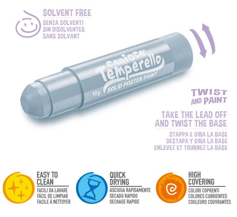 Temperové barvy CARIOCA Pastel - sada 8 ks