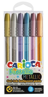 Metalická gelová pera CARIOCA - sada 6 ks