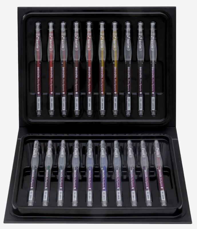 Gelová třpytivá pera KARIN DecoGel - Starsparks - sada 20 ks