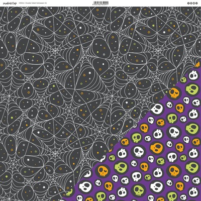 Oboustranný papír 12x12" MODA SCRAP Halloween 01 - pavučiny - 1 list