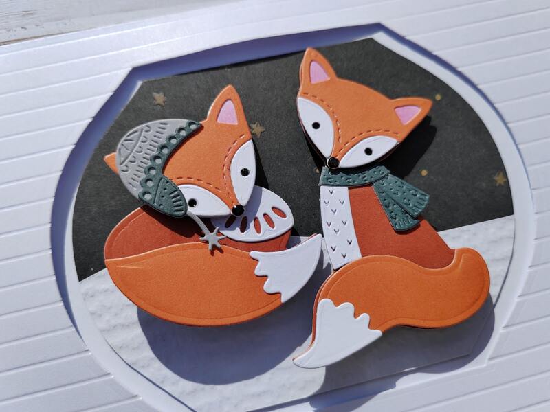 Přání ruční výroba -  Lišky 3D efekt