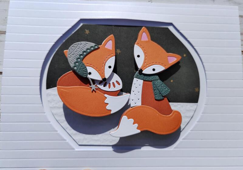 Přání ruční výroba -  Lišky 3D efekt