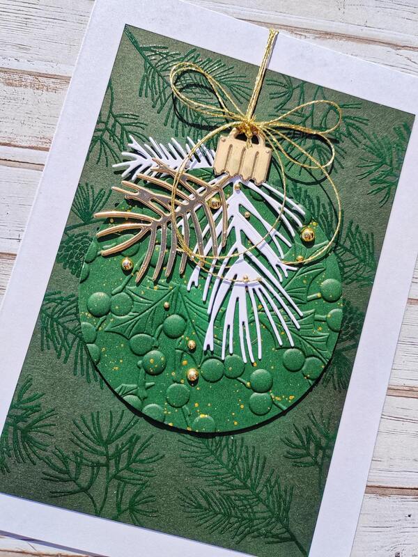 Přání ruční výroba -  Vánoční ozdoba - zelená - 1 ks