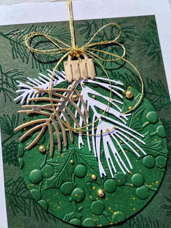 Přání ruční výroba -  Vánoční ozdoba - zelená - 1 ks