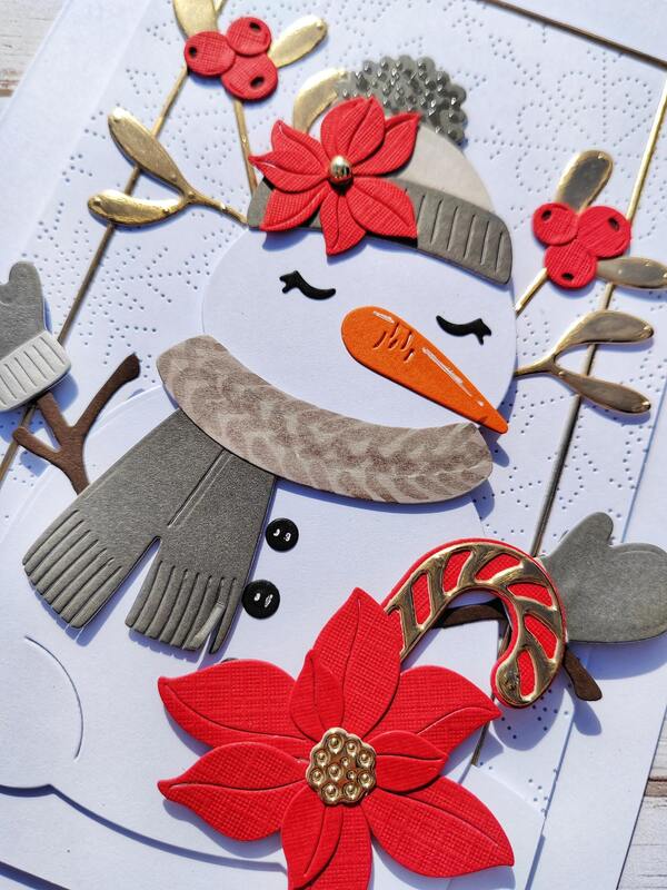 Přání ruční výroba -  Sněhulák 2 - 1 ks