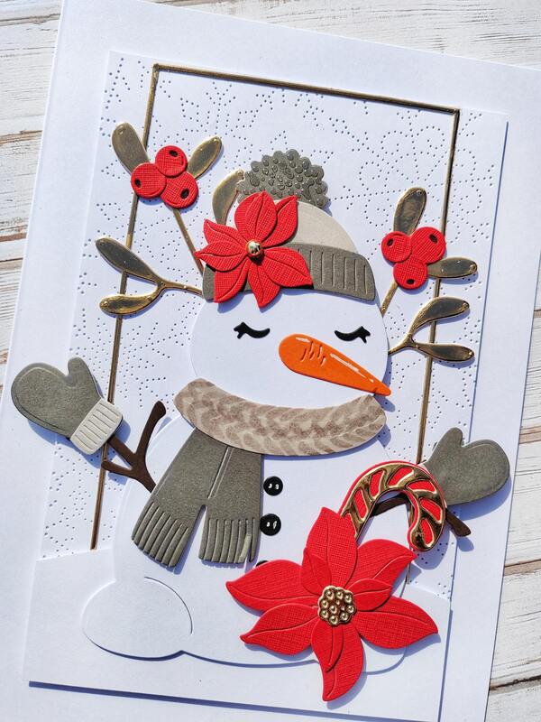 Přání ruční výroba -  Sněhulák 2 - 1 ks