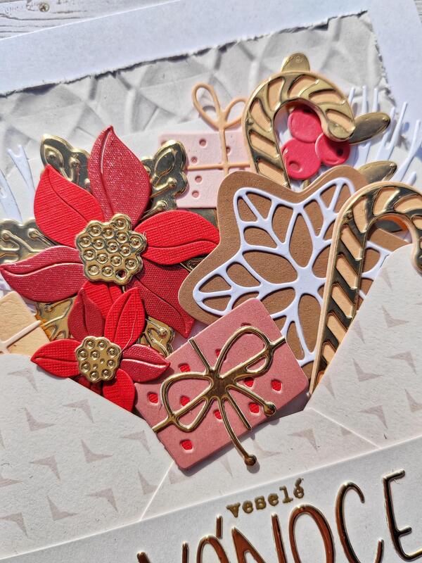 Přání ruční výroba -  Vánoce v obálce 2 - 1 ks