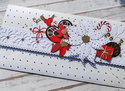 Dárková obálka - Vánoční hvězda (magnetické otvírání) - 1 ks