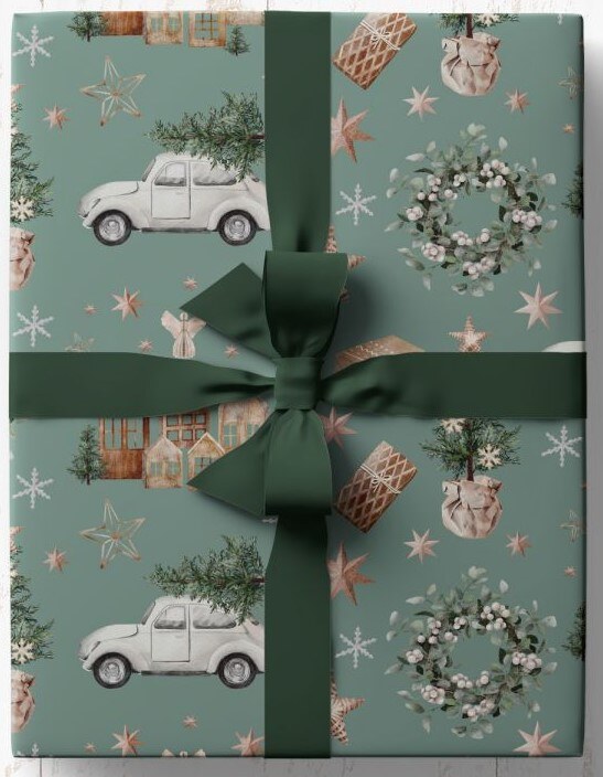 Vánoční balicí papír 70 x 100 cm - 135 g/m2 - Teplo domova - 1 arch