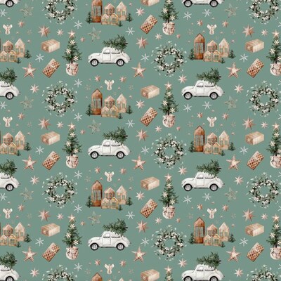 Vánoční balicí papír 70 x 100 cm - 135 g/m2 - Teplo domova - 1 arch