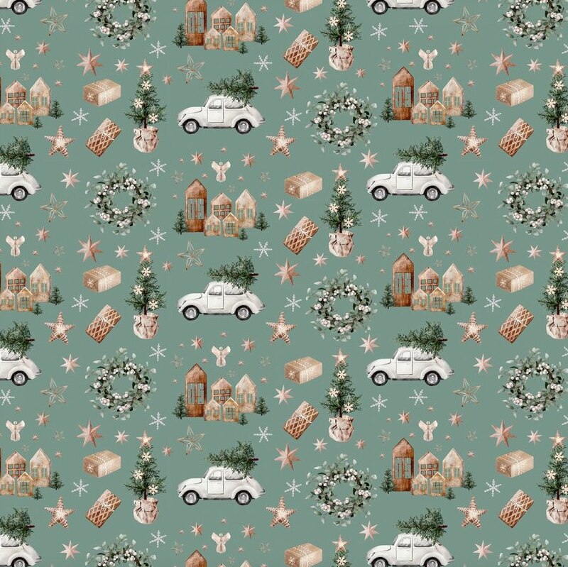 Vánoční balicí papír 70 x 100 cm - 135 g/m2 - Teplo domova - 1 arch