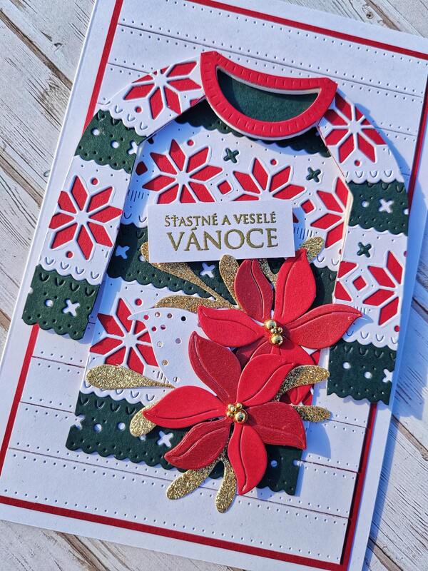 Přání ruční výroba - Vánoční svetr - 1 ks