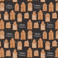 Vánoční balicí papír 70 x 100 cm - 115 g/m2 - Perníkové městečko - 1 arch