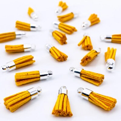 Ozdoba MODA SCRAP - střapec žlutý - sada 10 ks