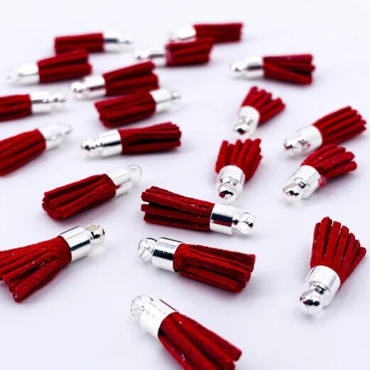 Ozdoba MODA SCRAP - střapec červený - sada 10 ks