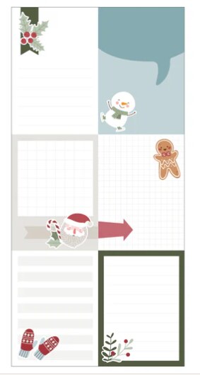 Papíry MODA SCRAP 6x12" - Traditional Christmas - sada 24 listů