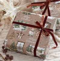 Vánoční balicí papír 70 x 100 cm - 115 g/m2 - Přírodní Vánoce - 1 arch